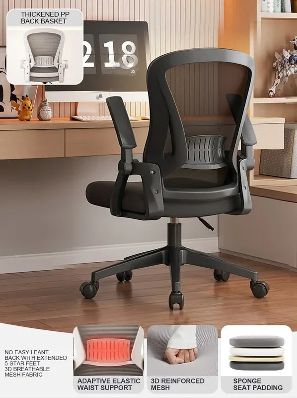 Ergonomic School Office Chair Breathable Mesh Rotating Chaise Nordic Youth Lifting Computer Chair for Relaxing Home Supplies