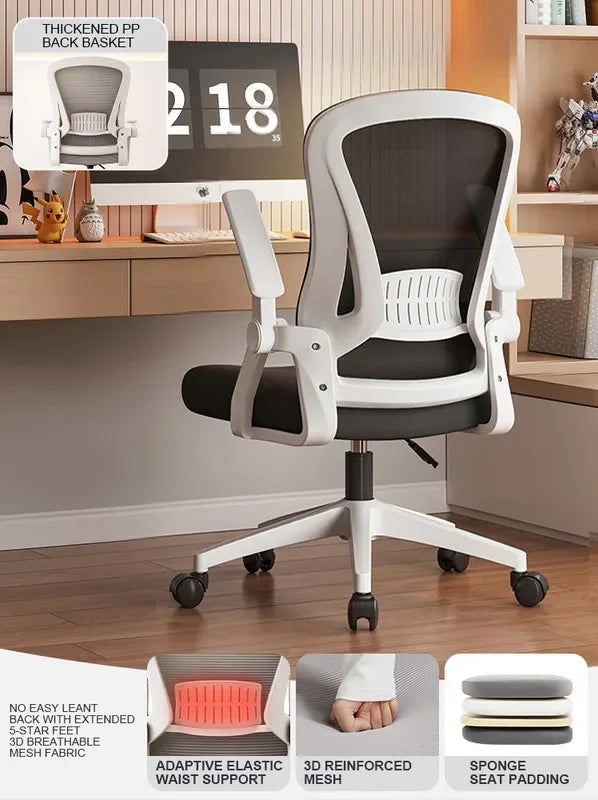 Ergonomic School Office Chair Breathable Mesh Rotating Chaise Nordic Youth Lifting Computer Chair for Relaxing Home Supplies